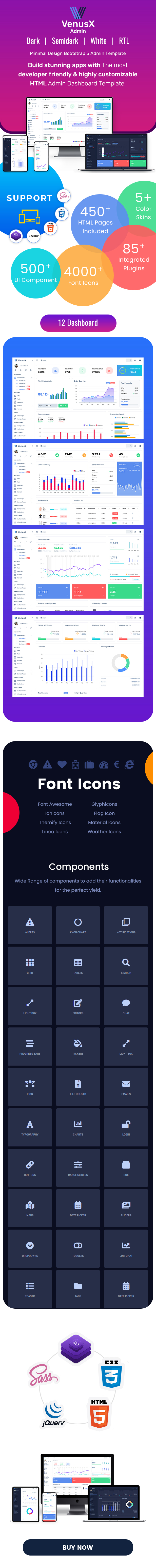 VenusX Admin - Responsive Web Application Kit